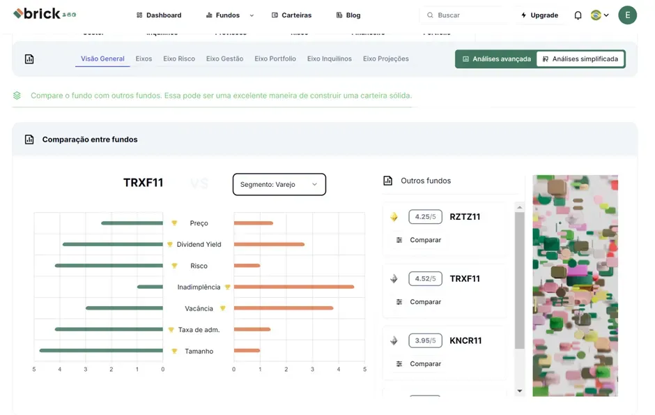 Imagem da ferramenta comparativa da Brick360